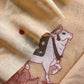 Mustard  Linen Chanderi Unstitched Suit With Pichwai Jamdani Weaving