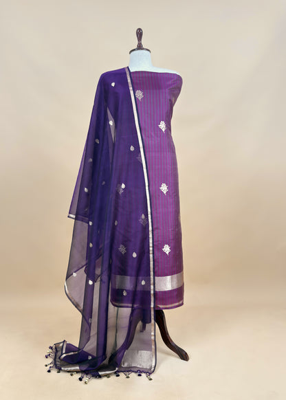 Kavya Black Greys Striped Katan Silk Kurta And Kora Silk Dupatta With Kadwa Weaving