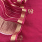 Pink Handloom Silk Kurta And Kora Silk Dupatta With Zari Weaving