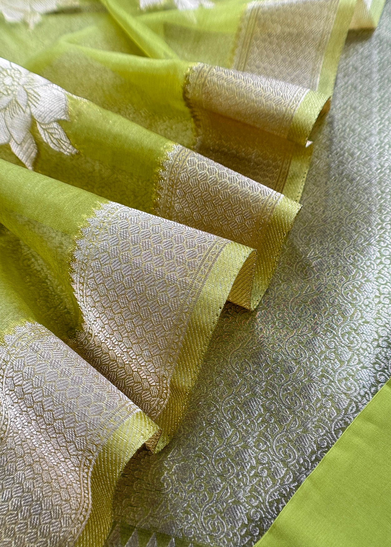 Brocade woven suit set with tissue silk dupatta

