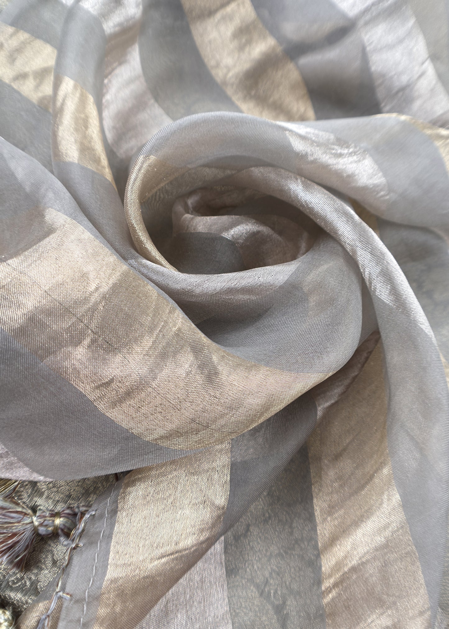 Teal Gery Pure Palm Trees Brocade Silk Kurta And Zari Panel Silk Dupatta