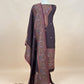 Brick Red linen Chanderi Suit Fabric With Multicolour Jamdani Weaving