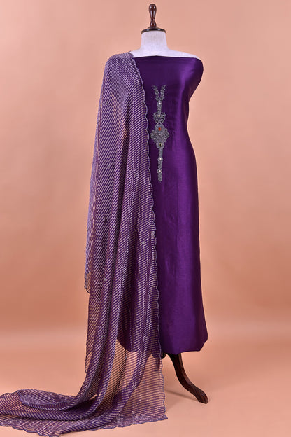 Premium quality silk suit with tissue silk dupatta

