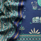Blue Pure Maheshwari Silk Unstitched Suit Fabric with Shikagarh Print