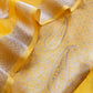 Yellow Designer Pure Brocade Silk Kurta and Organza Dupatta