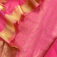 Pink Designer Pure Brocade Silk Kurta and Organza Dupatta