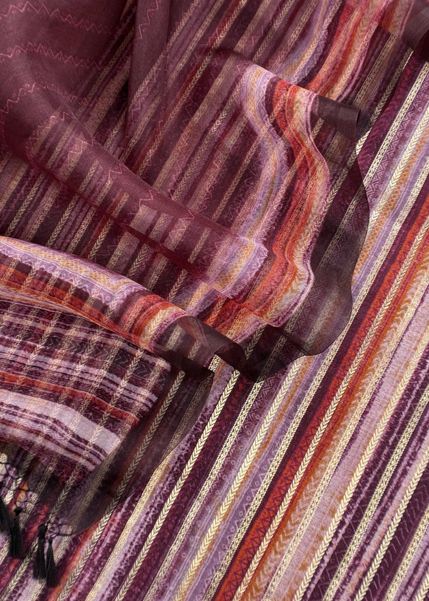 Chiniya Silk Suit Set With Organza Dupatta