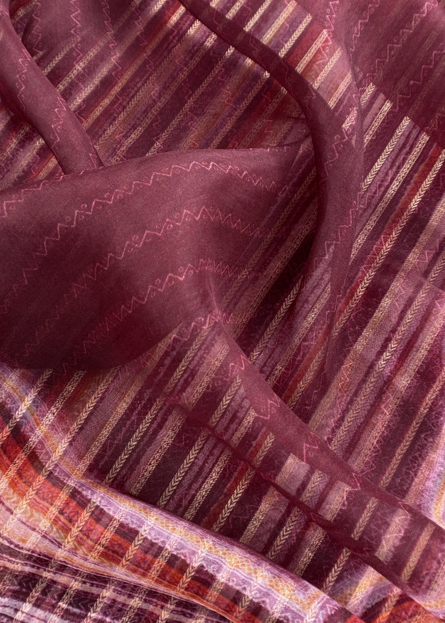 Chiniya Silk Suit Set With Organza Dupatta