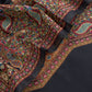 Black linen Chanderi Suit Fabric With Multicolour Jamdani Weaving