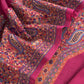 Brick Red linen Chanderi Suit Fabric With Multicolour Jamdani Weaving
