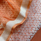 Rust  Designer Pure Brocade silk kurta and organza dupatta