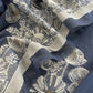Blue Floral Jamdani Weaved Unstitched Suit In Linen Chanderi