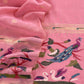 Pink Chanderi Linen Suit Fabric With Jamdani Weaving