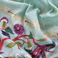 Sky Blue Chanderi Linen Suit Fabric With Jamdani Weaving