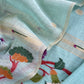 Sky Blue Chanderi Linen Suit Fabric With Jamdani Weaving