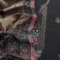 Black Wool Unstitched Suit With Kani Zari Weaving