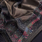 Black Wool Unstitched Suit With Kani Zari Weaving