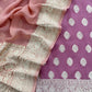 Orchid Pink Handloom Khaddi Georgette Suit Fabric With Zari Weaving