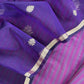 Kavya Violet greys striped Katan silk kurta and Kora silk dupatta with kadwa weaving