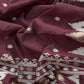Plum Wine Jamdani Weaved Suit Fabric In Linen Chanderi