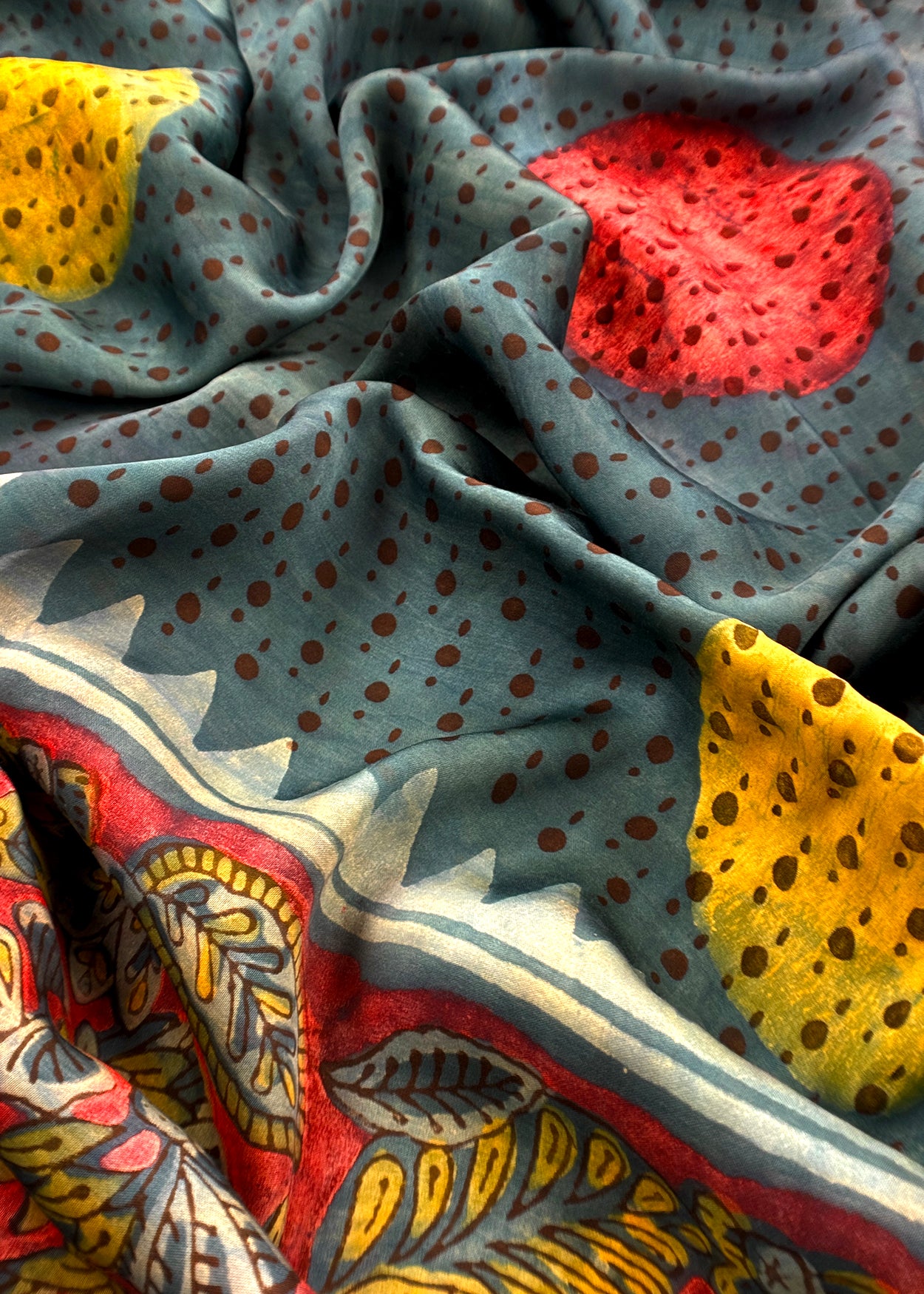 Green With Multicolor Nashpal Ajrakh Suits in Purest Modal by Tussar Fabric