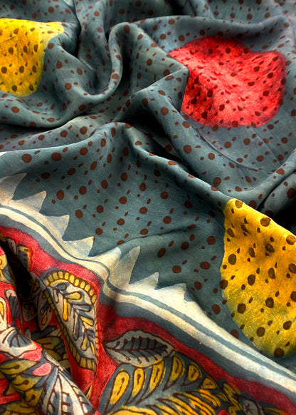 Green With Multicolor Nashpal Ajrakh Suits in Purest Modal by Tussar Fabric