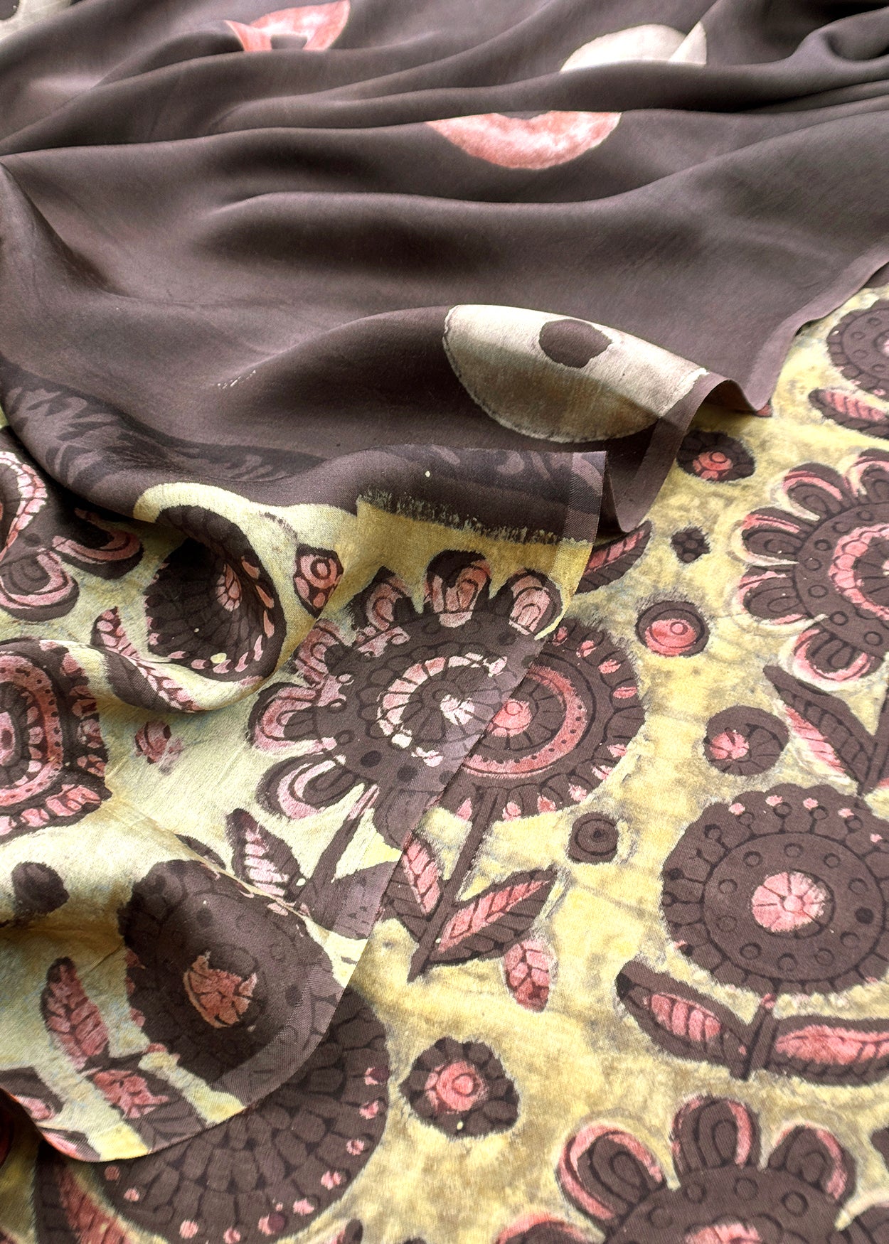 Yellow And Brown Nashpal Ajrakh Suits in Purest Modal by Tussar Fabric
