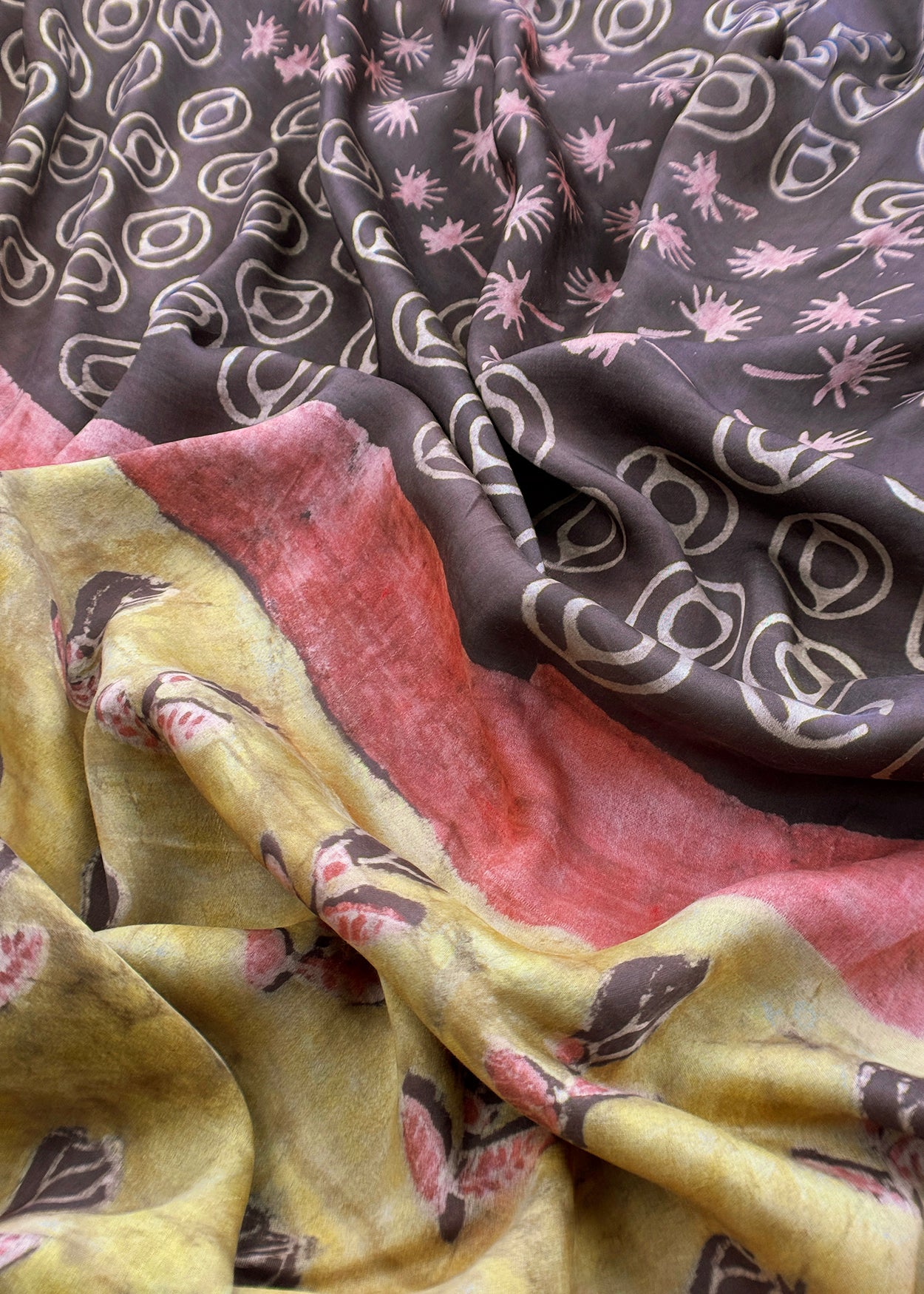Yellow With Brown Nashpal Ajrakh Suits in Purest Modal by Tussar Fabric