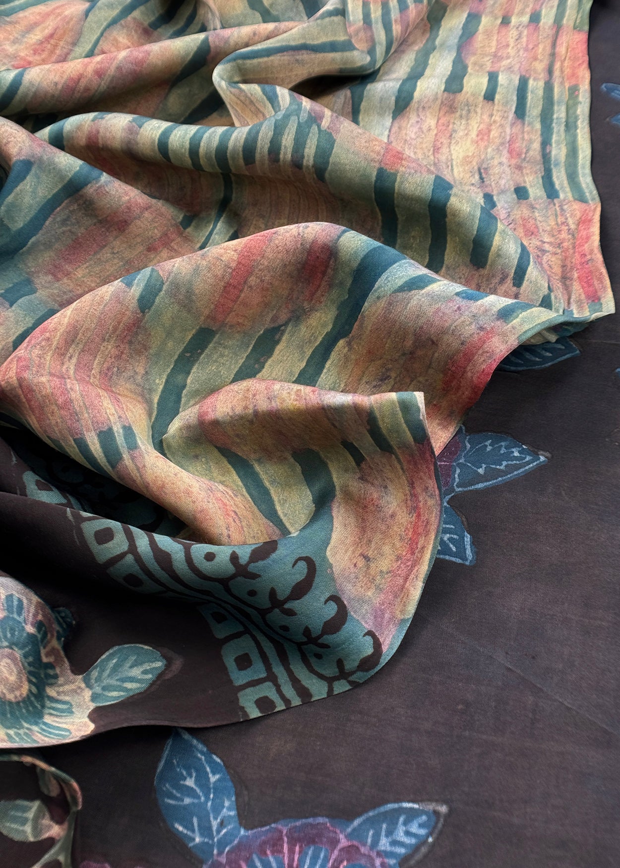Navy Blue Nashpal Ajrakh Suits in Purest Modal by Tussar Fabric