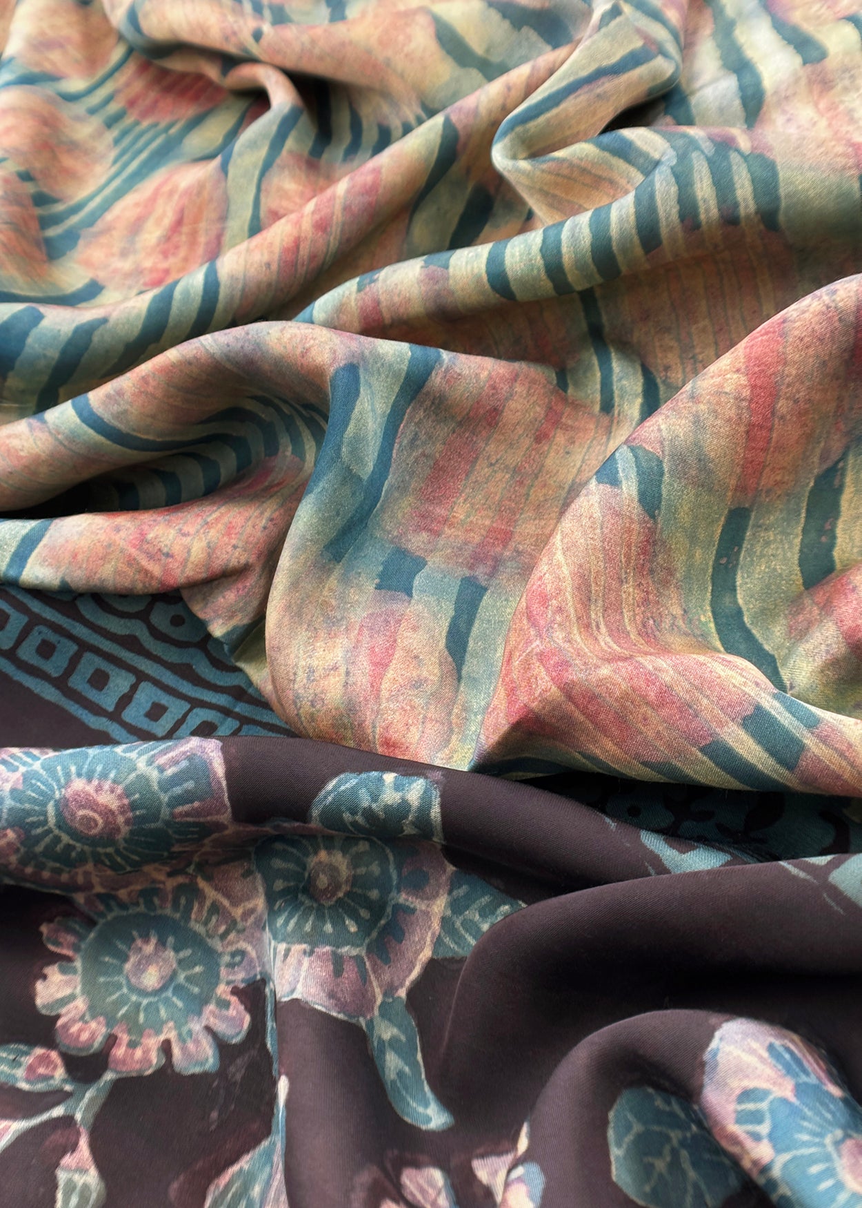 Navy Blue Nashpal Ajrakh Suits in Purest Modal by Tussar Fabric