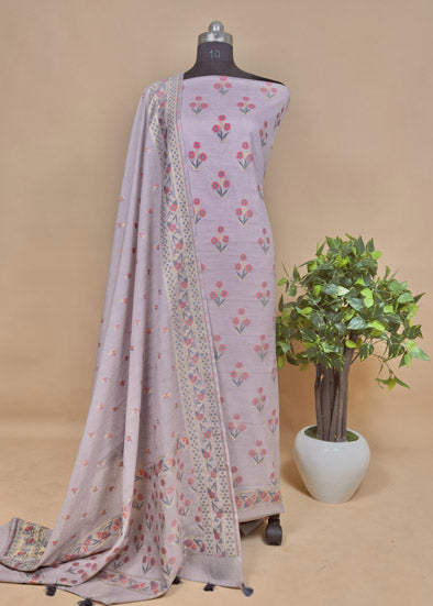 Pure Handloom Cotton Suit With Cutwork