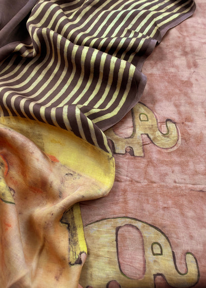 Peach Nashpal Ajrakh Suits in Purest Modal by Tussar Fabric