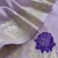 Purple Handloom Linen Silk With Kadwa Weaves