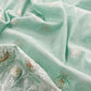 Mint Green Pure Mulmul Suit Fabric With Floral Resham Embroidery