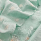 Mint Green Pure Mulmul Suit Fabric With Floral Resham Embroidery