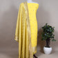 Yellow Handloom Munga Silk Suit With Zari Weaving