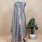 Brown Banarasi Silk Brocade Suit With Organza Dupatta