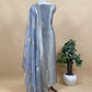 Gray Banarasi Silk Brocade Suit With Organza Dupatta