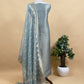 Brown Banarasi Silk Brocade Suit With Organza Dupatta