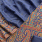 Blue Handloom Pashmina Suit With Kani Zari Weaving