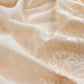 Off White Embroidered Unstitched Mulmul Suit With Scalloped Border
