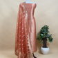 Baby Pink Banarasi Silk Brocade Suit With Organza Dupatta