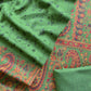 Green  Handloom Pashmina Suit With Kani Zari Weaving