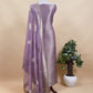 Gray Banarasi Silk Brocade Suit With Organza Dupatta