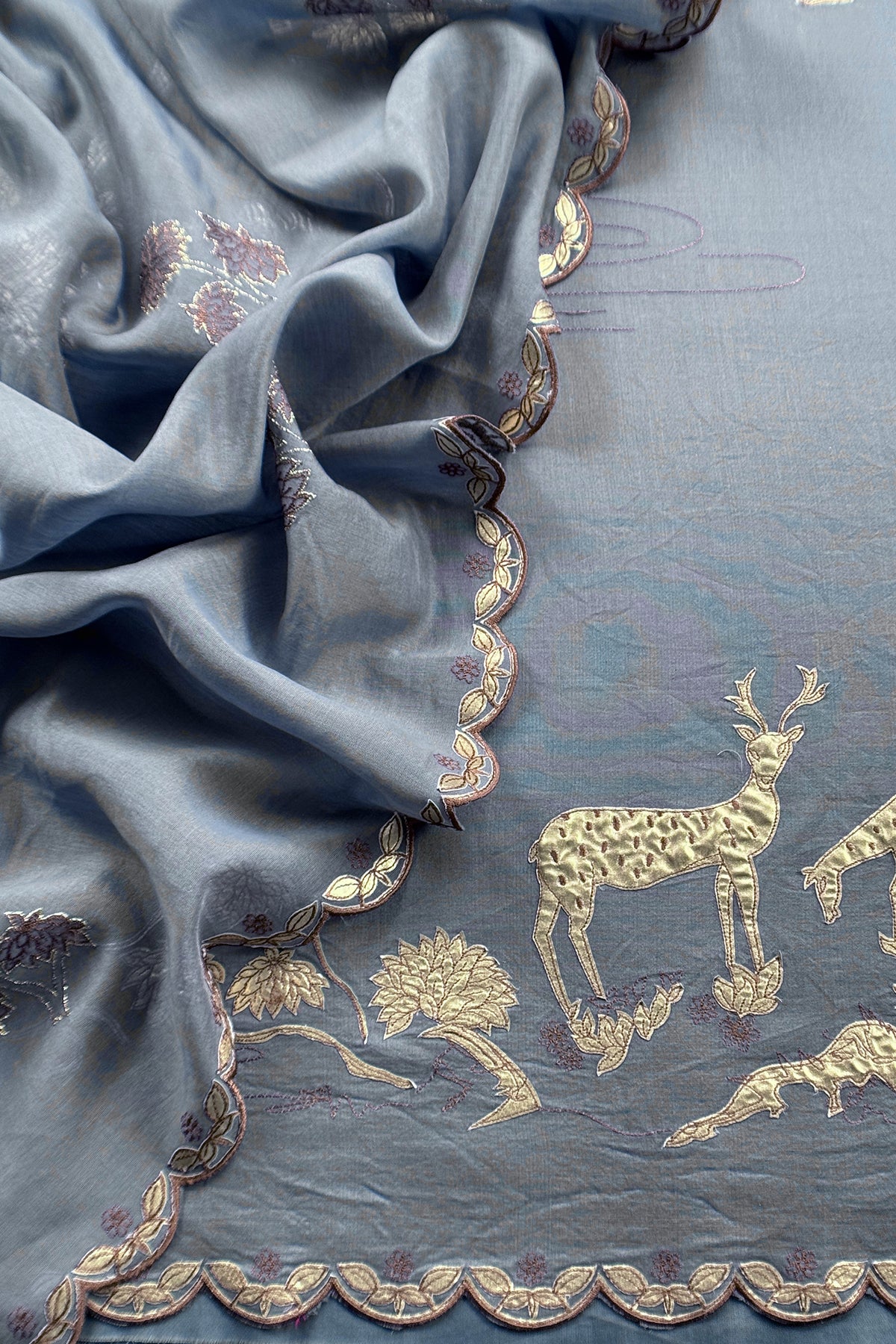 mulmul unstitched suit with dupatta

