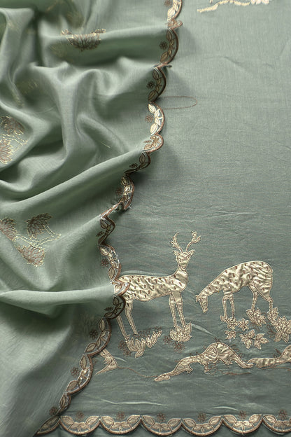 mulmul unstitched suit with dupatta


