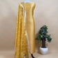 Brown Banarasi Silk Brocade Suit With Organza Dupatta