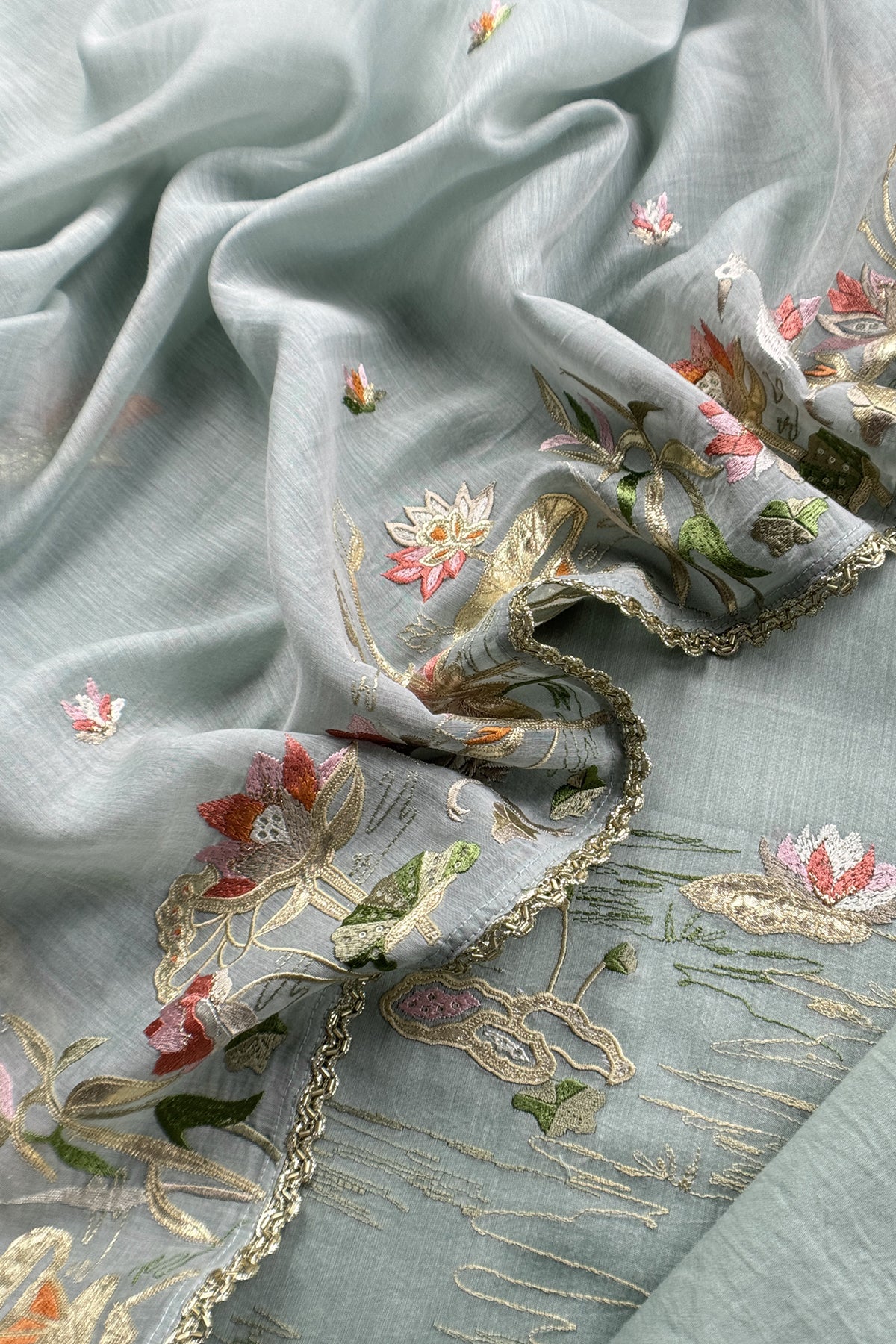 Pure mulmul silk suit gifting for women

