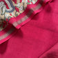 Red Handloom Maheshwari Silk Unstitched Suit with Kalamkari Dupatta