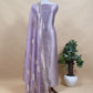Purple Brocade Kurta With Organza Dupatta